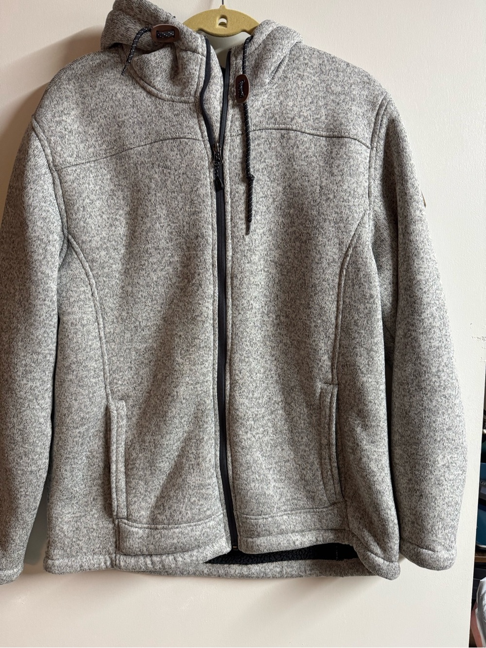 Men's Gray Hooded Full-Zip Sweater Jacket